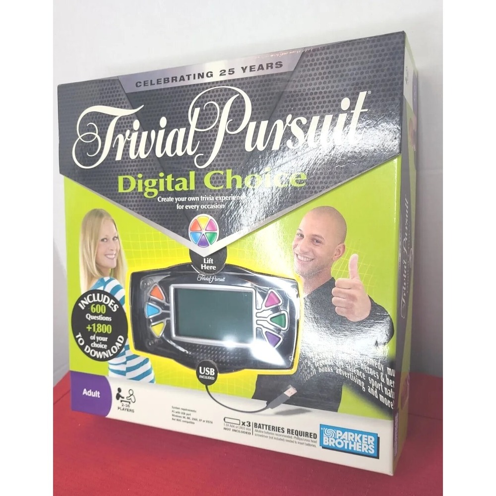 Trivial Pursuit Digital Choice Hasbro Parker Brothers Adult 600‎ Questions Game